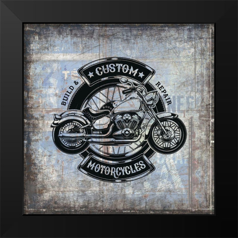 American Motorcycle 3 Black Modern Wood Framed Art Print by Kimberly, Allen
