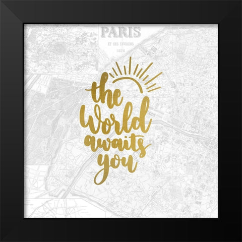 Go Travel 3 Black Modern Wood Framed Art Print by Kimberly, Allen