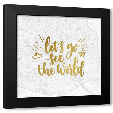 Go Travel 4 Black Modern Wood Framed Art Print by Kimberly, Allen