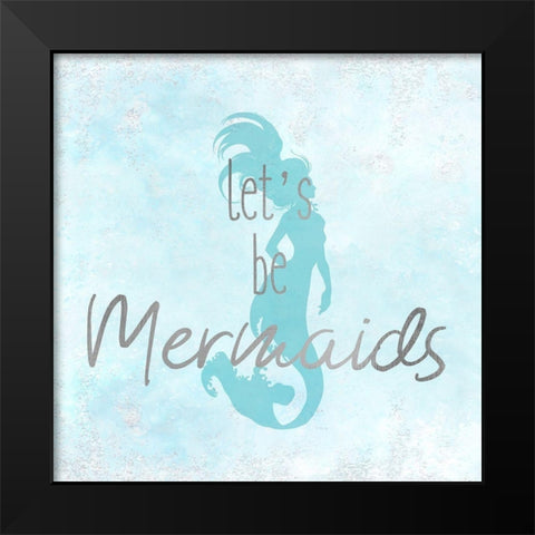 A Mermaid 3 Silver Black Modern Wood Framed Art Print by Kimberly, Allen