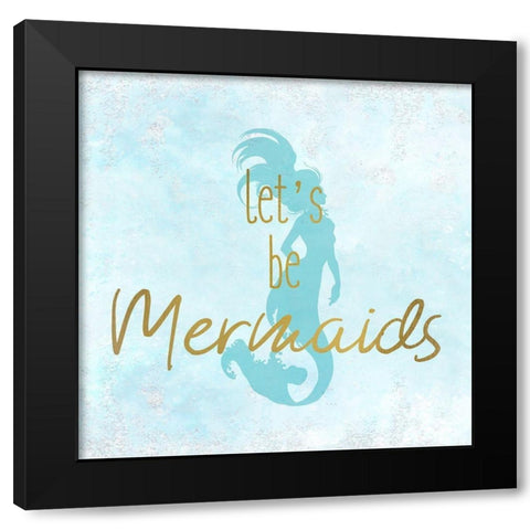 A Mermaid 3 Black Modern Wood Framed Art Print with Double Matting by Kimberly, Allen