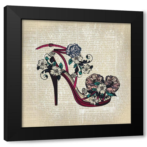 High Heel News 1 Black Modern Wood Framed Art Print with Double Matting by Kimberly, Allen