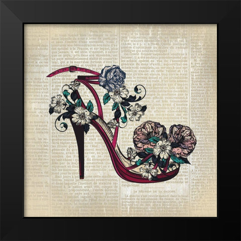High Heel News 1 Black Modern Wood Framed Art Print by Kimberly, Allen