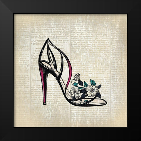 High Heel News 2 Black Modern Wood Framed Art Print by Kimberly, Allen