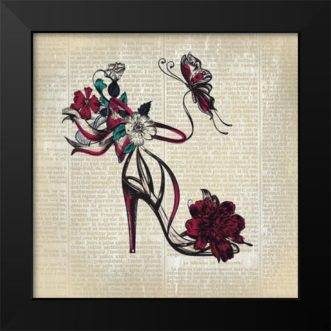 High Heel News 3 Black Modern Wood Framed Art Print by Kimberly, Allen