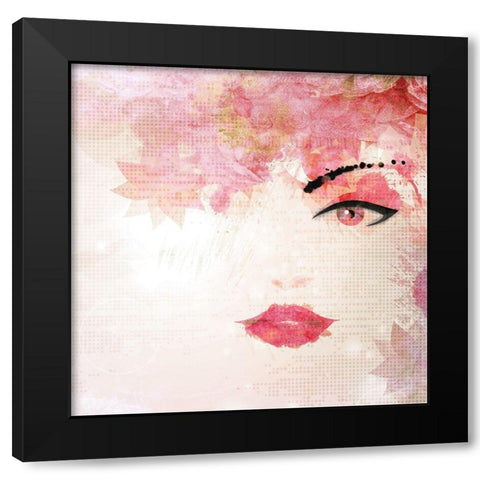 Pink Love Black Modern Wood Framed Art Print with Double Matting by Kimberly, Allen