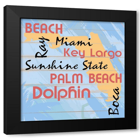 Florida Black Modern Wood Framed Art Print with Double Matting by Kimberly, Allen