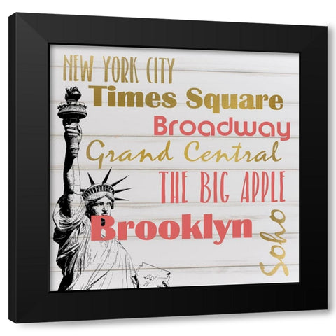 New York Black Modern Wood Framed Art Print with Double Matting by Kimberly, Allen