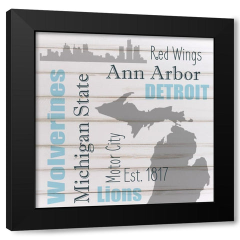 Michigan Black Modern Wood Framed Art Print with Double Matting by Kimberly, Allen