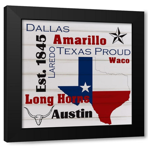 Texas Black Modern Wood Framed Art Print with Double Matting by Kimberly, Allen