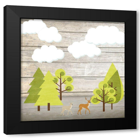 AInto the Woods Black Modern Wood Framed Art Print by Kimberly, Allen