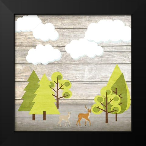 AInto the Woods Black Modern Wood Framed Art Print by Kimberly, Allen