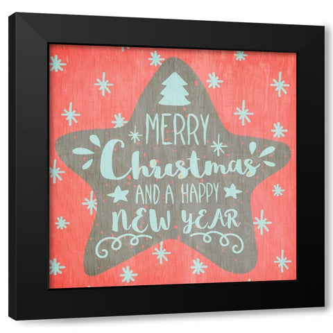 Merry and Bright 1 Black Modern Wood Framed Art Print by Kimberly, Allen