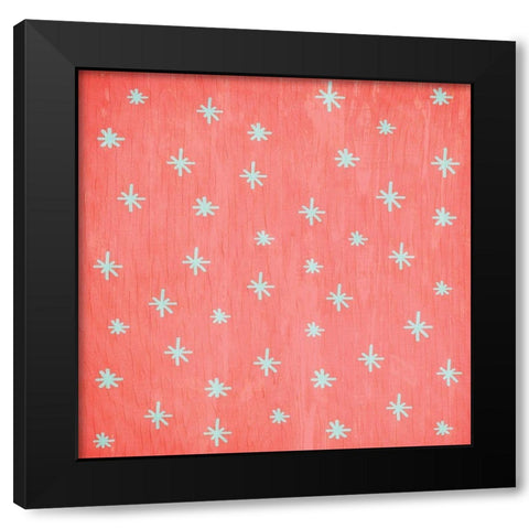 Merry and Bright Pattern Black Modern Wood Framed Art Print by Kimberly, Allen