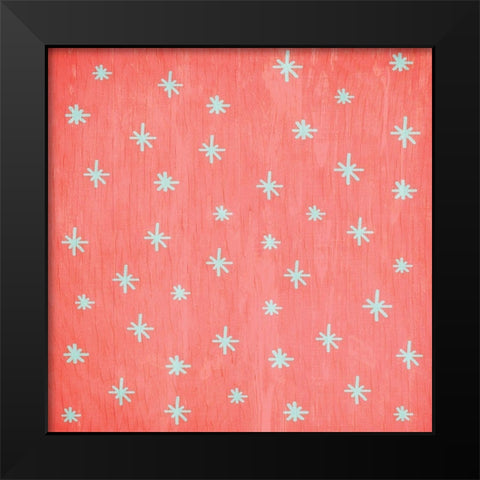 Merry and Bright Pattern Black Modern Wood Framed Art Print by Kimberly, Allen