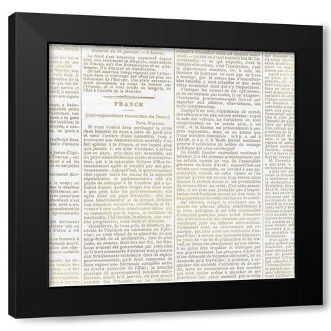 Newspaper Christmas  Pattern 2 Black Modern Wood Framed Art Print by Kimberly, Allen