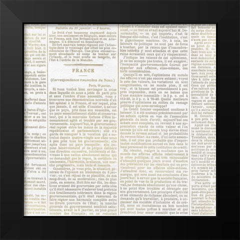Newspaper Christmas  Pattern 2 Black Modern Wood Framed Art Print by Kimberly, Allen