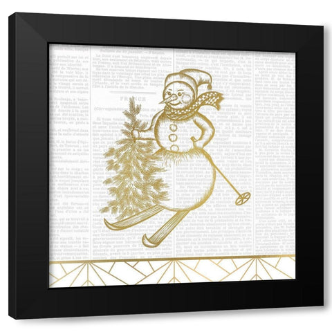 Newspaper Christmas 1 Black Modern Wood Framed Art Print by Kimberly, Allen