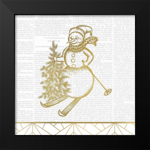 Newspaper Christmas 1 Black Modern Wood Framed Art Print by Kimberly, Allen