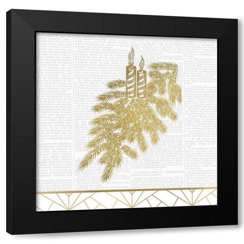Newspaper Christmas Black Modern Wood Framed Art Print by Kimberly, Allen