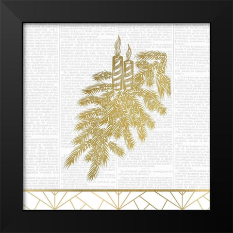 Newspaper Christmas Black Modern Wood Framed Art Print by Kimberly, Allen
