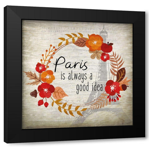 Paris in the Fall 2 Black Modern Wood Framed Art Print by Kimberly, Allen