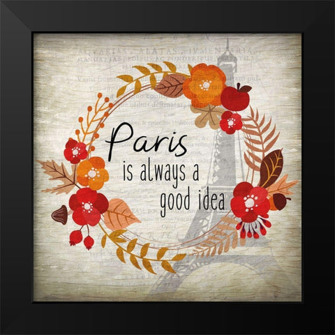 Paris in the Fall 2 Black Modern Wood Framed Art Print by Kimberly, Allen
