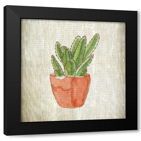 Spring Cactus 1 Black Modern Wood Framed Art Print with Double Matting by Kimberly, Allen