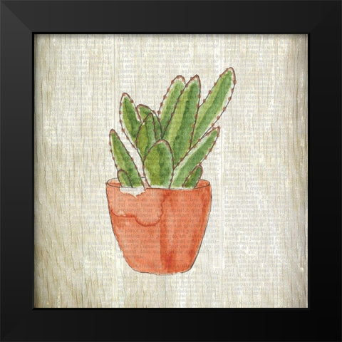 Spring Cactus 1 Black Modern Wood Framed Art Print by Kimberly, Allen