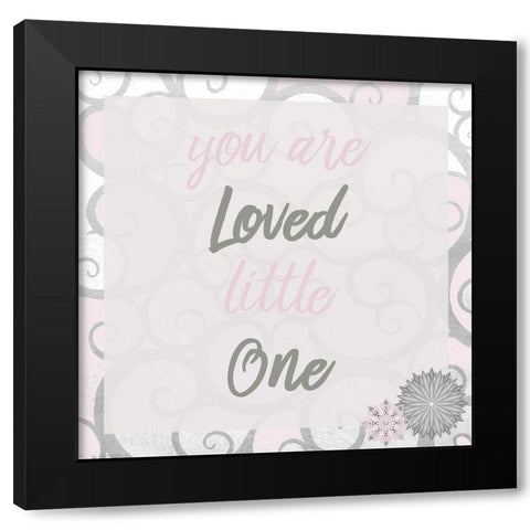 You Are Loved Pink Black Modern Wood Framed Art Print with Double Matting by Kimberly, Allen