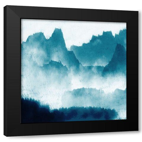 Mountain Mist Teal 1 Black Modern Wood Framed Art Print with Double Matting by Allen, Kimberly