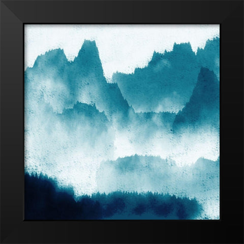 Mountain Mist Teal 1 Black Modern Wood Framed Art Print by Allen, Kimberly
