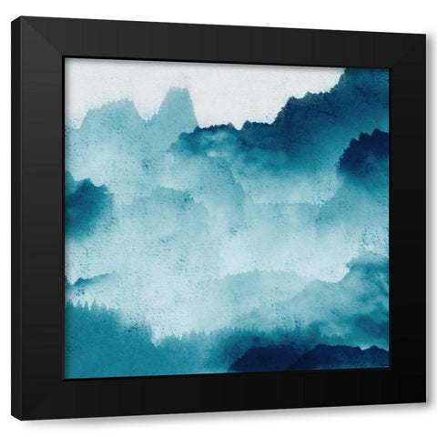 Mountain Mist Teal 2 Black Modern Wood Framed Art Print with Double Matting by Allen, Kimberly