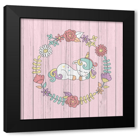 Unicorns 3 Black Modern Wood Framed Art Print by Kimberly, Allen