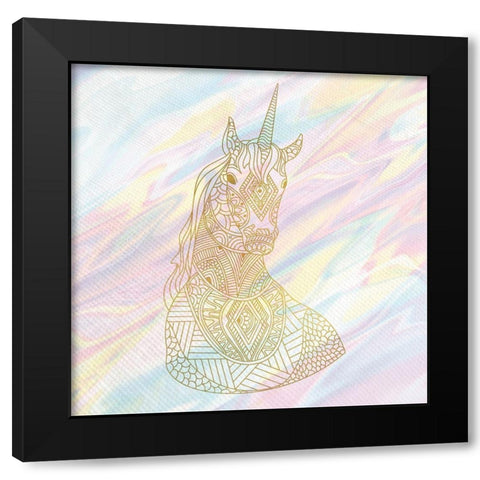 Unicorn Dreaming 1 Black Modern Wood Framed Art Print by Kimberly, Allen