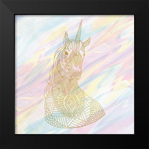 Unicorn Dreaming 1 Black Modern Wood Framed Art Print by Kimberly, Allen