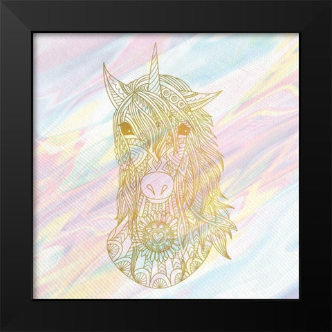 Unicorn Dreaming 2 Black Modern Wood Framed Art Print by Kimberly, Allen