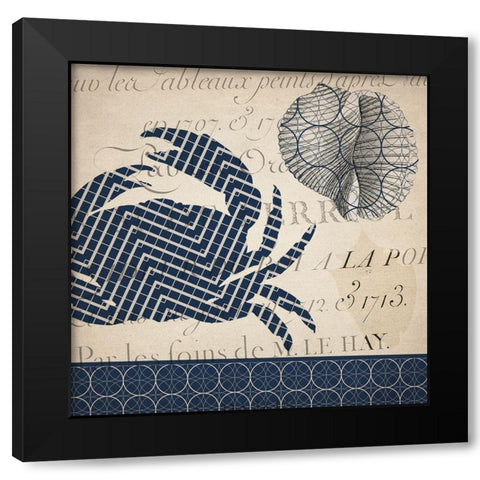 Under the Sea Navy 2 Black Modern Wood Framed Art Print with Double Matting by Kimberly, Allen