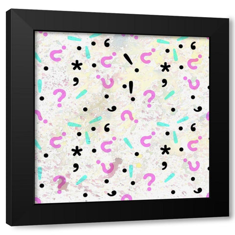 Questions Black Modern Wood Framed Art Print by Kimberly, Allen