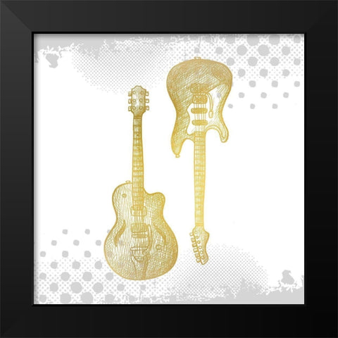 Lets Play Gold 1 Black Modern Wood Framed Art Print by Kimberly, Allen
