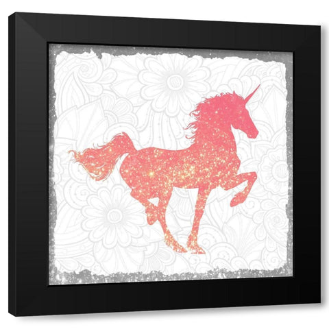 Glitter Pink 1 Black Modern Wood Framed Art Print with Double Matting by Kimberly, Allen