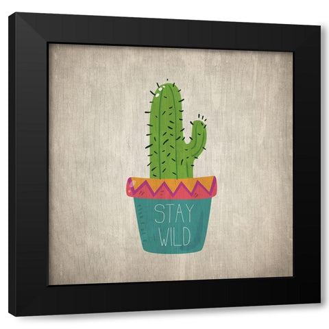 Wild Cactus 1 Black Modern Wood Framed Art Print by Kimberly, Allen