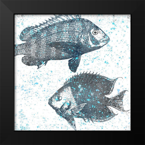 Splatter Fish Black Modern Wood Framed Art Print by Allen, Kimberly