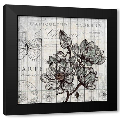Country Magnolia 1 Black Modern Wood Framed Art Print with Double Matting by Kimberly, Allen