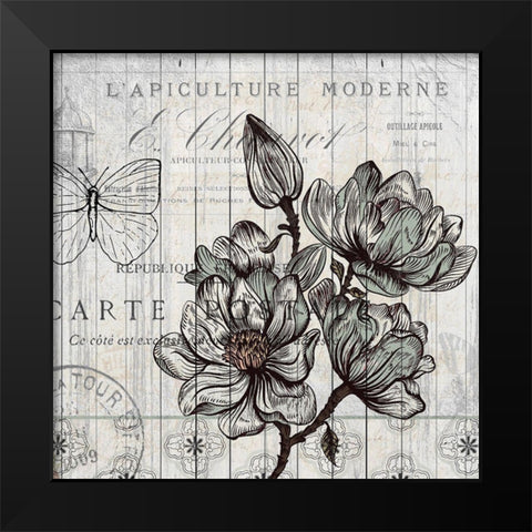 Country Magnolia 1 Black Modern Wood Framed Art Print by Kimberly, Allen