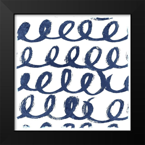 Indigo Scribbles 1 Black Modern Wood Framed Art Print by Allen, Kimberly