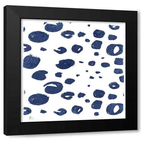 Indigo Scribbles 2 Black Modern Wood Framed Art Print with Double Matting by Allen, Kimberly