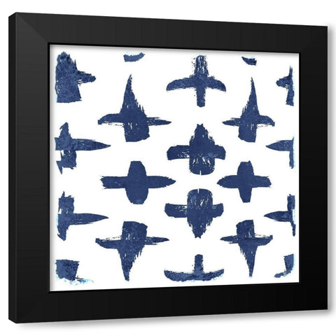 Indigo Scribbles 3 Black Modern Wood Framed Art Print by Allen, Kimberly
