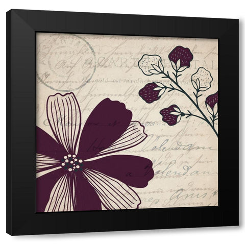 Plum Square 1 Black Modern Wood Framed Art Print by Kimberly, Allen