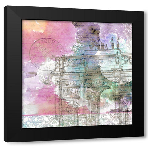 Watercolor Travel 4 Black Modern Wood Framed Art Print by Kimberly, Allen